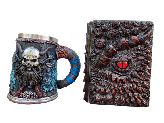 Подарунковий набір Кухоль 3D Скандинавський Воїн і Блокнот 3D «Око полум'яного Дракона»