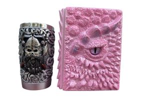 Подарунковий набір Стакан 3D Вікінг Лицарь і Блокнот 3D «Дракон Єдинорога»