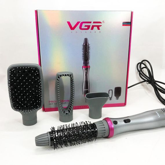 Фен мощный 4в1 VGR V-408 700 Вт, Стайлер для объема волос, Хороший фен для выпрямления волос UJ-33 | Зображення 1