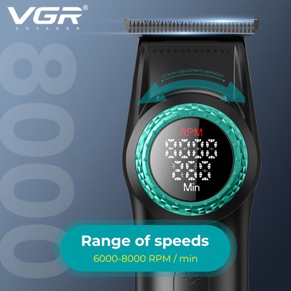 Машинка для стрижки волос без шума VGR V-977, Мужской набор для стрижки волос аккумуляторный ZB-87 | Зображення 4