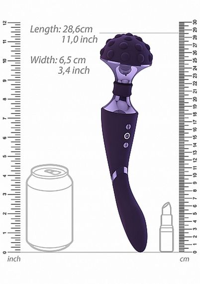 Універсальний вібромасажер Vive Shiatsu Double Bendable Massager Wand, фіолетовий | Зображення 5