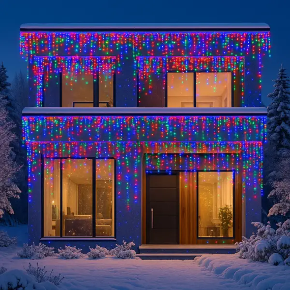 Вулична гірлянда Бахрома 36 м 600 LED білий провід Мультиколір 36MWML | Зображення 1