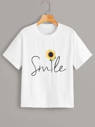 Футболка женская с принтом повседневная L Белая