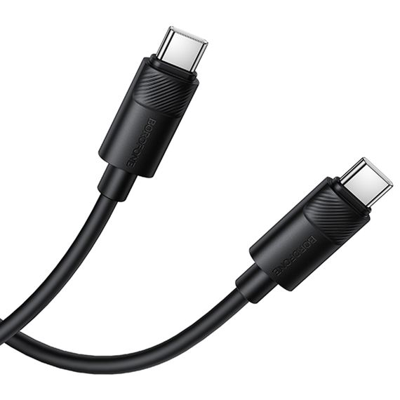 Дата кабель Borofone BX123 Leya Type-C to Type-C 60W (1m) Black | Зображення 3