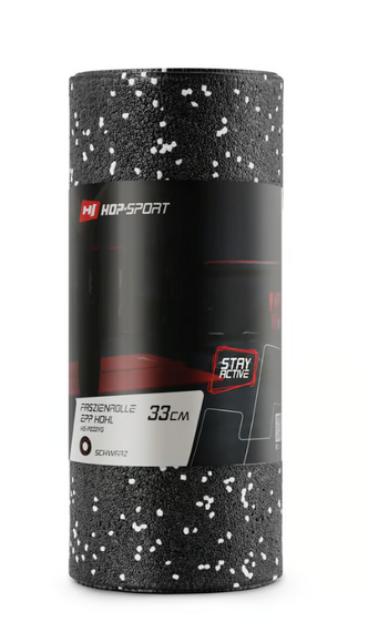 Роллер масажер (валик, ролик) гладкий Hop-Sport EPP 33см HS-P033YG чорно-білий | Зображення 5