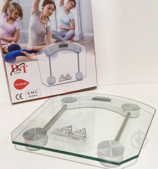 Ваги електронні D&T Smart DT-2003B квадратні підлогові скляні до 180 кг домашні для зважування | Зображення 3