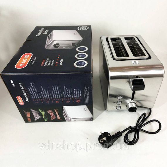 Тостер для прожарювання хліба Magio, Тостер на 2 скибочки з регулюванням температури HX-79 | Зображення 5