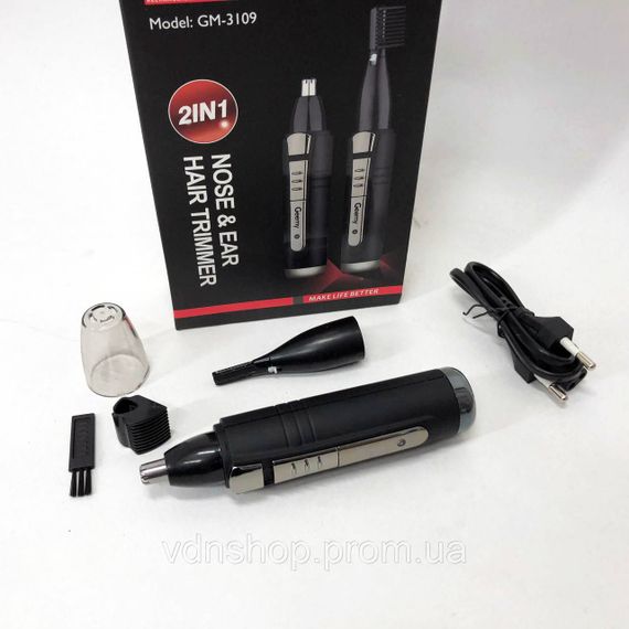 Бритва тример для носа і вух GEMEI GM-3109 2в1, Тример для бороди голови і носа скронь шиї HC-49 | Зображення 3