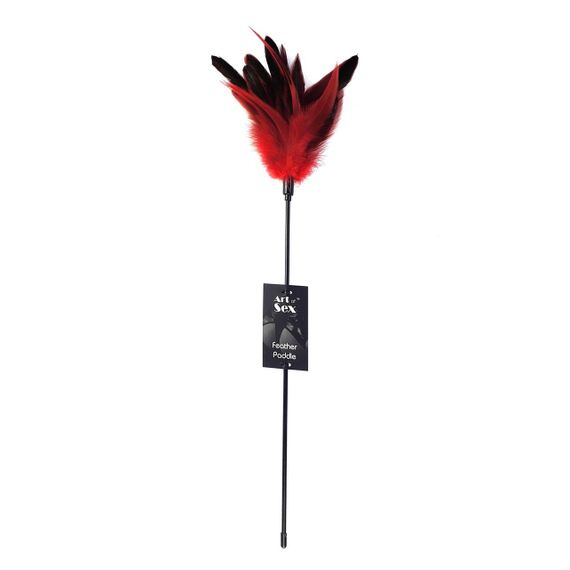 Щекоталка красная Art of Sex - Feather Paddle, перо молодого петуха | Зображення 2