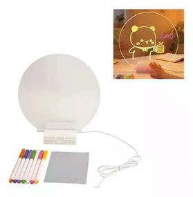 Круглий світильник-нічник WordPad AND 5502 15 см від USB • LED-дошка для нотаток AND 5502 з маркером для дому, офісу та декору