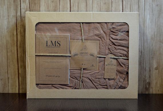 Постельное белье Limasso Stonewashed Exclusive Ranforse 200 х 220 см Wood Smoke | Зображення 4