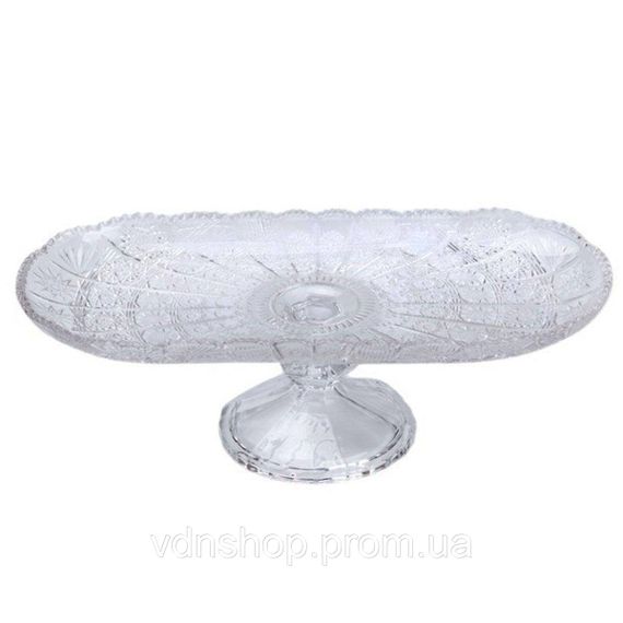 Фруктовниця скляна на ніжці 33.5х15х10 см овальна ваза для фруктів HP-YH-82