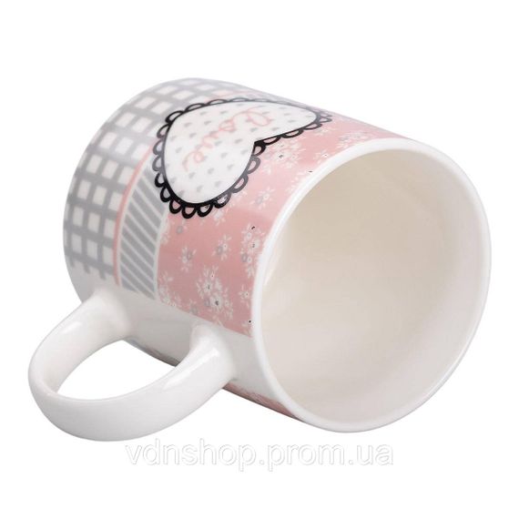 Чашка порцелянова 400 (мл) чашка для кави та чаю з написом та серцем Lugi RX-N240143GRE | Зображення 2