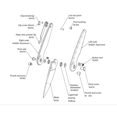 Нож Hightron Birdidi, D2, алюміній, чорний, сатиновий клинок (HK06BLKS) | Зображення 6