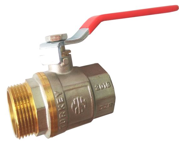 Кран кульовий 1" ЗВ червона ручка,з проточкою ASСO PN40  1/12