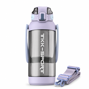 Бутылка TKK 1400 мл - Фиолетовая Tritan BPA-free, ударопрочная, спортивная с двойной системой переноски
