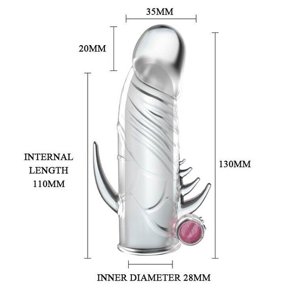 Насадка-презерватив "Penis Sleeve" з вібрацією BI-010045Z-2 Sex Aura | Зображення 6