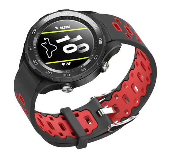 Спортивний ремінець Primo Perfor Classic для годинника Huawei Watch 2 - Black&Red | Зображення 1