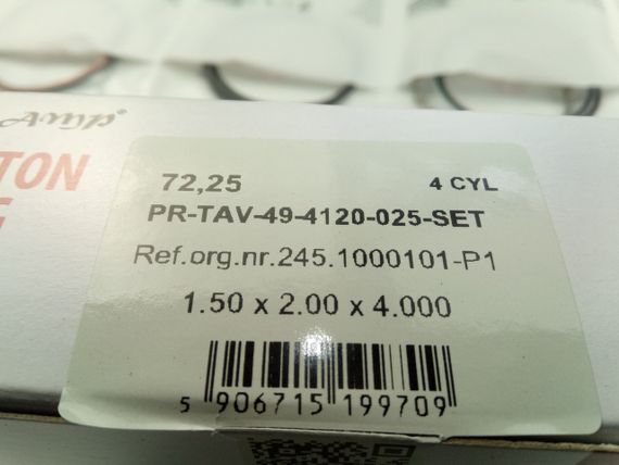 Кільця AMP 72,25 ТАВРІЯ (PR-TAV-49-4120-025) збірні/сталеві (245-1000101-Р1) | Зображення 1
