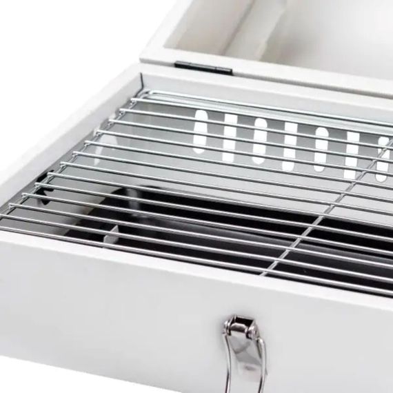 Мангал угольный двусторонний 38×28×40 см с решеткой белый HP452GBE | Зображення 7