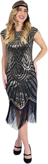 Сукня в стилі 20-х Гетсбі з паєтками бахромою, вечірнє жіноче ретро плаття з блискітками для карнавалу, вечірок, Хелловіну | Зображення 1