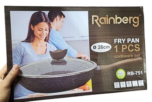 Универсальная сковорода Rainberg RB-751 с антипригарным мраморным покрытием 26 см с крышкой | Зображення 5