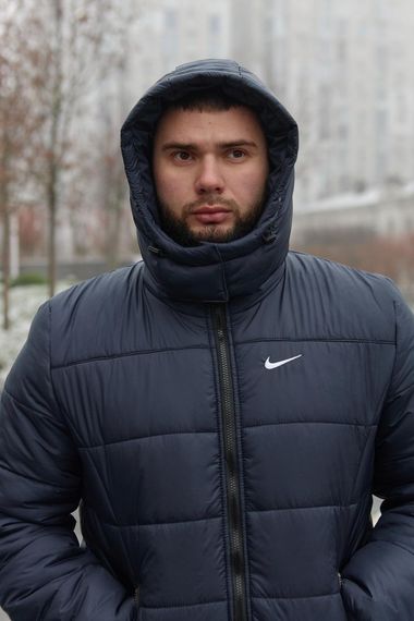 Комплект чоловічий Nike: куртка зимова "Frost" синя + штани з тринитки утеплені чорні Артикул: 1883785596 | Зображення 3