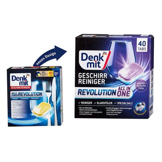 Таблетки для посудомоечной машины Denkmit Revolution All in One (40 шт.) | Зображення 4