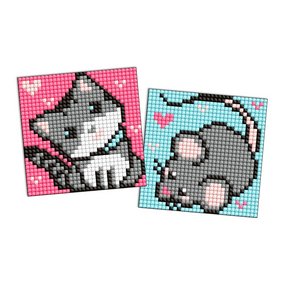 Алмазная мозаика "Серые друзья" AMS1049 на самоклеящейся основе 9x9 см
