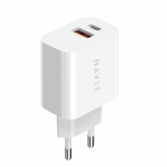 Зарядний пристрій мережевий USB/Type-C QC+PD 20W білий Havit HV-UCP007 | Зображення 3