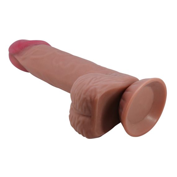Фалоімітатор BAILE Sliding Skin 8,1'' Flesh, Bendable Suction base TPR Sex Aura | Зображення 6