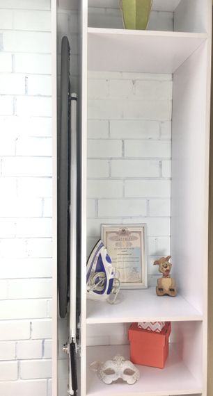 Прасувальна дошка вбудована у шафу, метал з Амортизатором 114*34, Жовті трикутники тефлоновий | Зображення 3