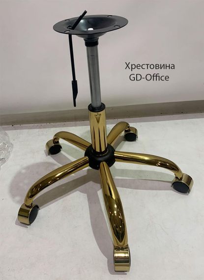 Стілець у салон краси Levent (Chilli) GD-Office на золотій нозі-хрестовіні з коліщатками, м'яка оббивка велюр кава моко PH-610 | Зображення 2