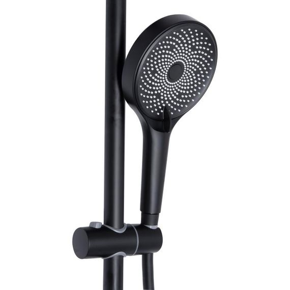 Душова система універсальна Qtap Slavonice на три споживача (з виливом) QTSLA111BLM45911 Black Matt | Зображення 4