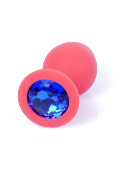 Анальна пробка - Jewellery Silicone Red Plug M Blue | Зображення 1