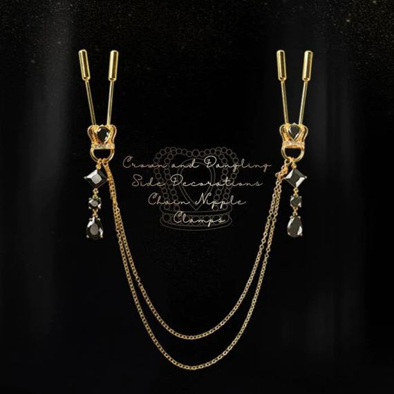 Зажимы для сосков UPKO на цепочке в виде короны с подвесками sexstyle | Зображення 4