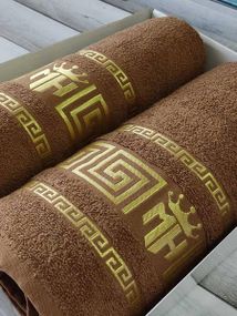 Рушники подарункові Moz versace bej набір 2шт