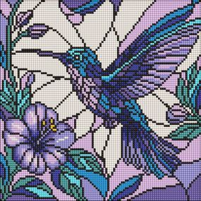 Алмазная мозаика "Витраж. Колибри" ©art_selena_ua AMO8319, 30х30 см