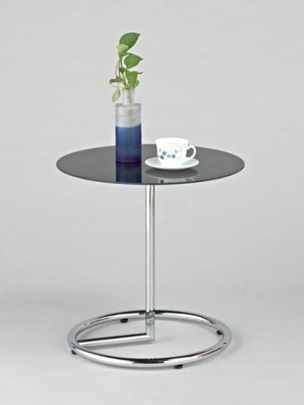 Столик стеклянный круглый Onder Mebli 66104C04 с хромированной основой