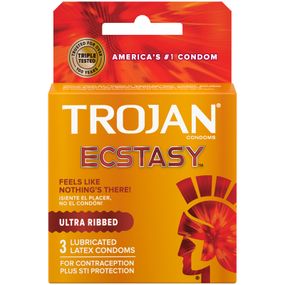 Упаковка презервативів 3шт Trojan Ultra Ribbed Ecstasy