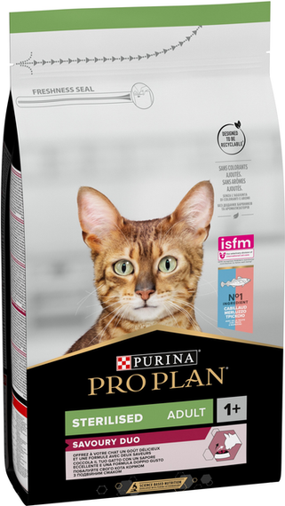 Сухий корм PRO PLAN Sterilised Adult 1+ Savoury Duo для дорослих стерилізованих котів, тріска та форель 1.5кг | Зображення 1