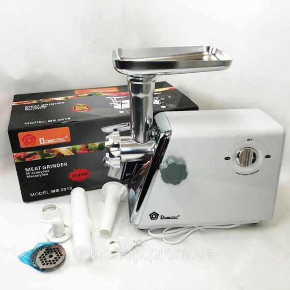 М'ясорубки надійні Domotec, Електрична м'ясорубка з додатковими насадками 'ясорубки для ковбасок NU-94 | Зображення 3