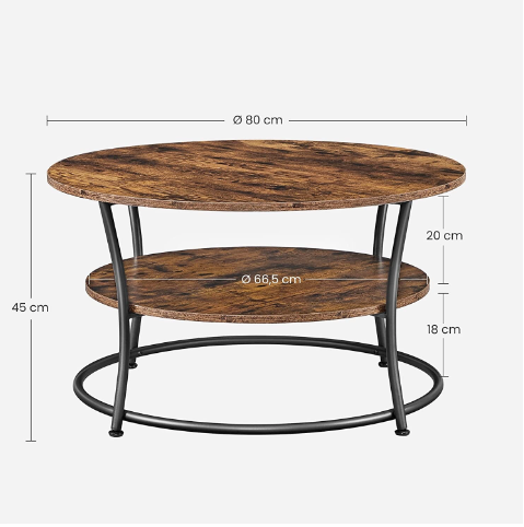 Журнальний столик Leobert Vasagle 80 x 80 x 45см в стилі Loft | Зображення 5