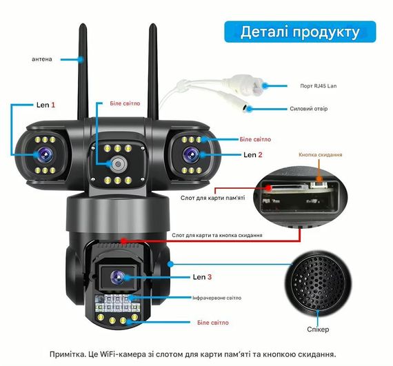 Камера на 3 лінзи з Wi-Fi V380-1 (46373-_1259) | Зображення 7