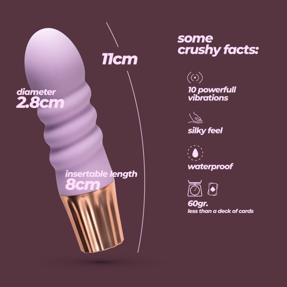 Мини-вибратор CRUSHIOUS Mellow Bubbles, лавандовый, 11 х 2,8 см Sex Aura | Зображення 9