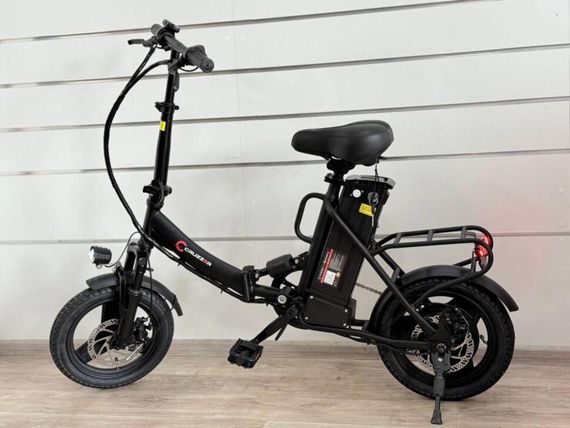 Электровелосипед Enzo 350W 48V/10Ah Городской компактный электробайк 14", скорость 35 км/ч, запас хода 35 км, корзина