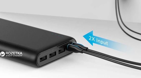 Портативное зарядное устройство (УМБ) Anker PowerCore 26800 mAh Black | Зображення 2