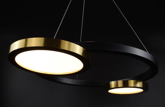 Люстра світлодіодна підвісна LED світильник для квартири на стелю лед 26747 Чорний 35-150х55х80 см. | Зображення 9