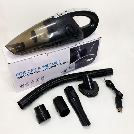 Потужний бездротовий пилосос автомобільний для сухого та вологого прибирання в машині та будинку +5 насадок FY-63 | Зображення 3