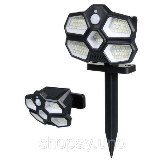 Уличный светильник Solar Induction Lamp SH-580A • LED фонарь с солнечной панелью и датчиком движения | Зображення 1